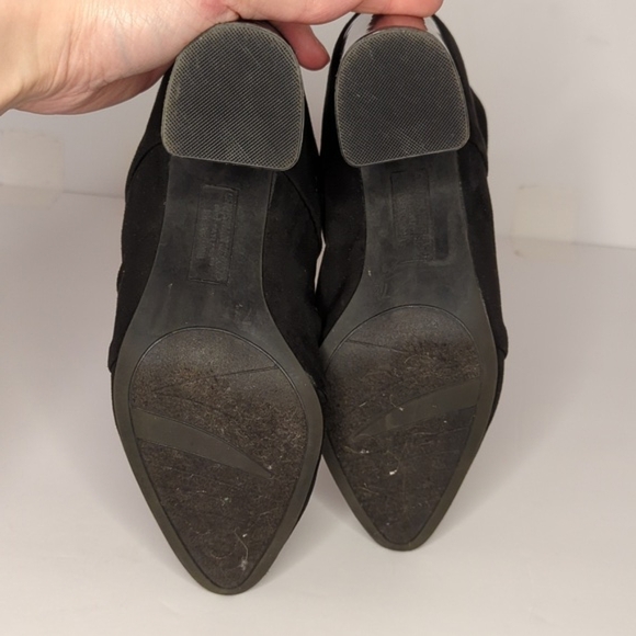 Christian Siriano Black Suede Booties With Metallic Block Heel- Women's Size 7.5 - Picture 5 of 13